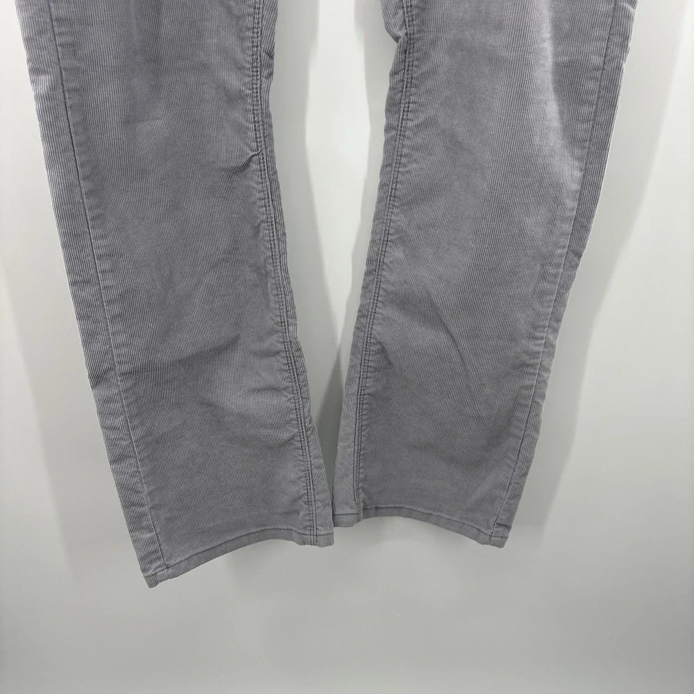 Levis 504 Slouch Straight Corduroy Pants Grey Womens Sz 35x31 Mid Rise Trousers‎